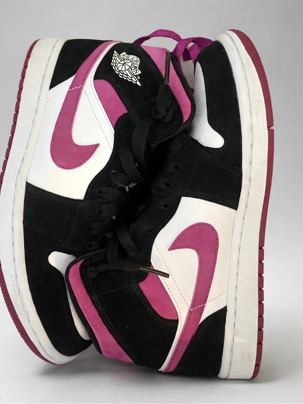 Nike Women's High-Top Sneakers in Black, White & Magenta